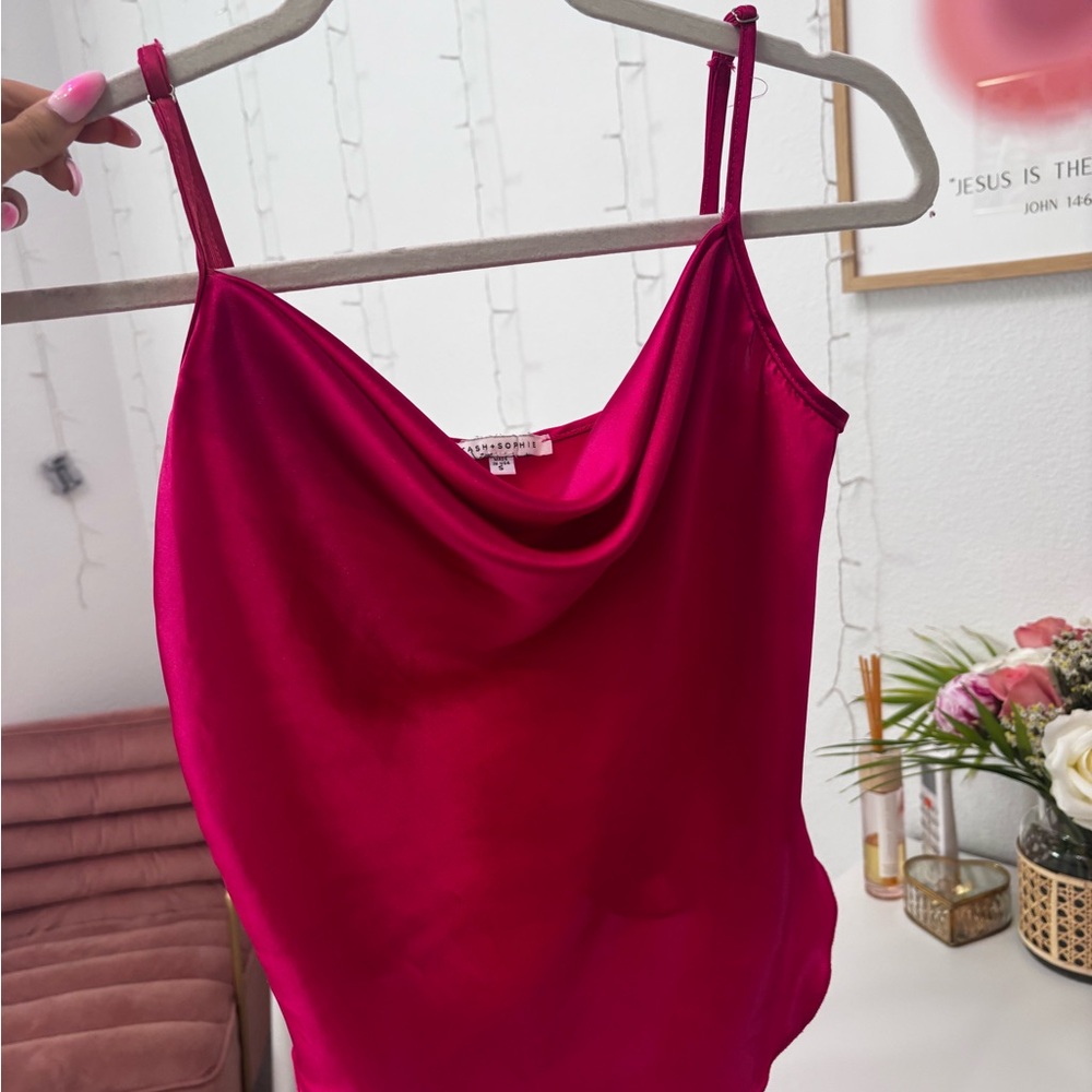 Red Asymmetrical Camisole Top